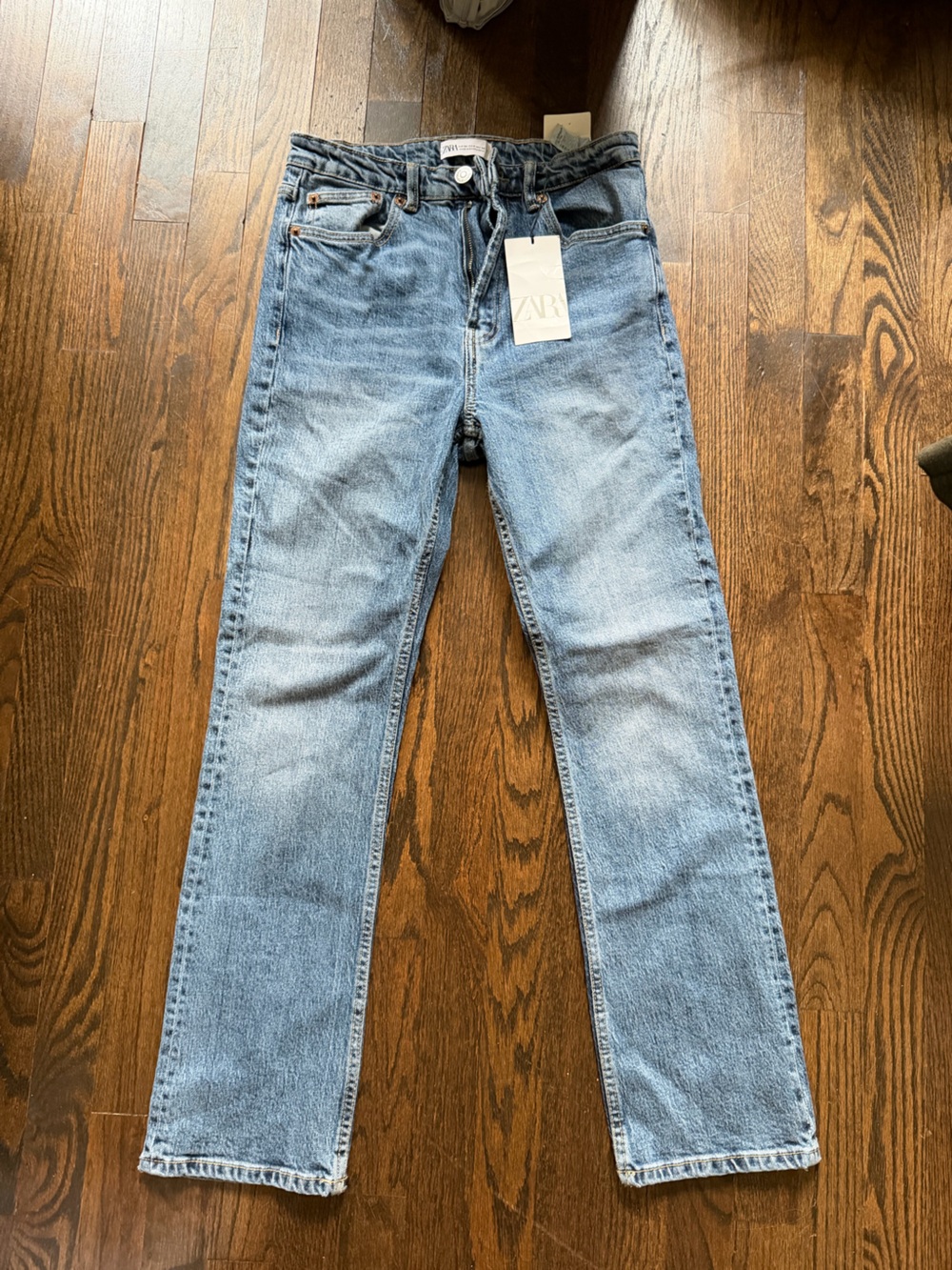 NWT Zara High Rose Stove Top Light Blue Skinny Jeans